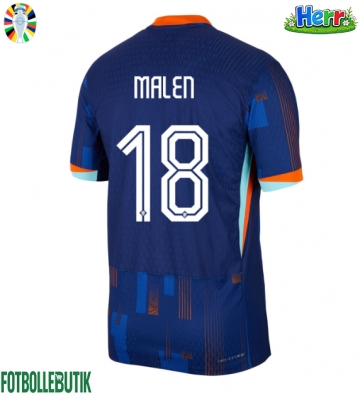 Nederländerna Donyell Malen #18 Bortatröja EM 2024 Kortärmad